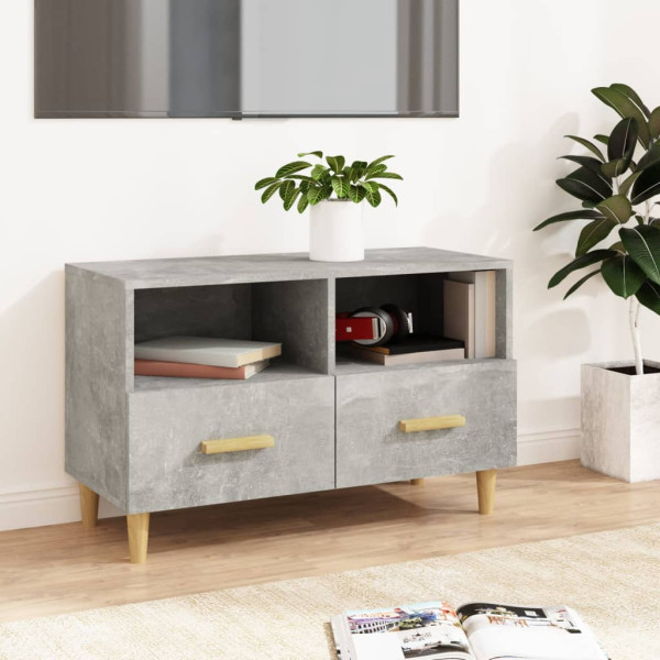 Mueble para TV madera contrachapada gris hormigón 80x36x50 cm D