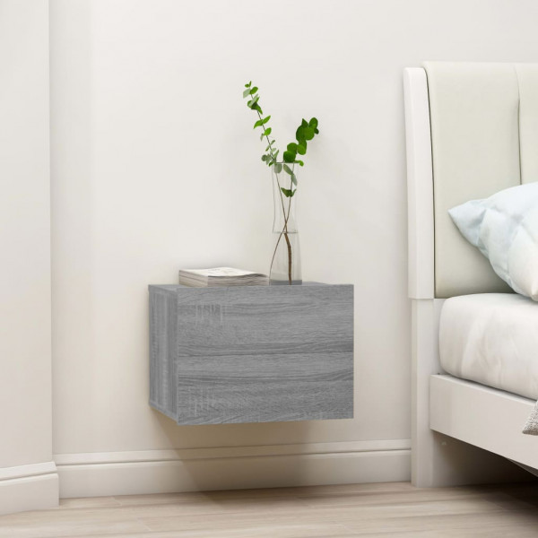 Mesa de cabeceira em compensado cinza Sonoma 40x30x30 cm D