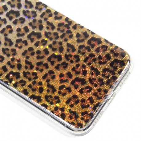 Capa iPhone XS Max Glitter Leopardo D