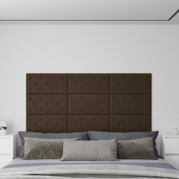 Painéis de parede de couro sintético marrom 60x30 cm 2.16 m2 D