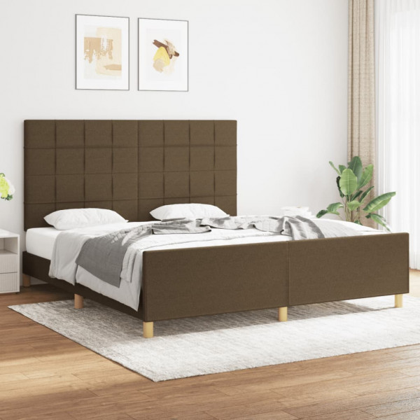 Estrutura de cama com cabeceira em tecido marrom 180x200 cm D