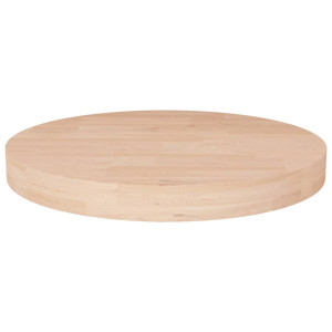 Superficie de mesa redonda madera de roble sin tratar Ø50x4 cm D