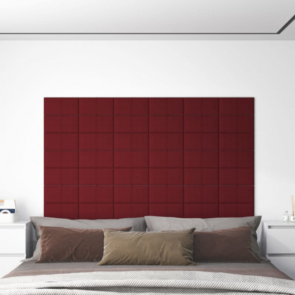 Painéis de parede 12 t tecido vermelho vermelho 30x15 cm 0,54 m2 D
