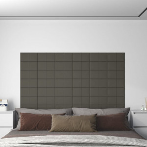 Painéis de parede 12 x veludo cinza escuro 30 x 15 cm 0,54 m2 D