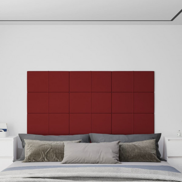 Painéis de parede 12 t tecido vermelho vermelho 60x30 cm 2.16 m2 D