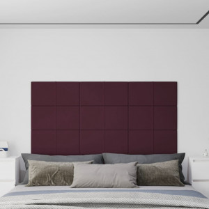 Paneles de pared 12 uds tela morado 60x30 cm 2.16 m² D