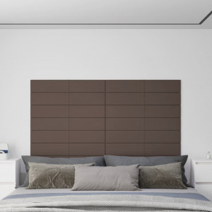 Paneles de pared 12 uds tela gris taupe 90x15 cm 1.62 m² D