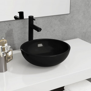 Lavabo de vidrio templado negro 35x12 cm D