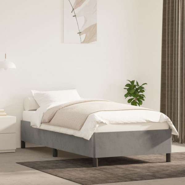 Estructura de cama de terciopelo gris claro 80x200 cm D
