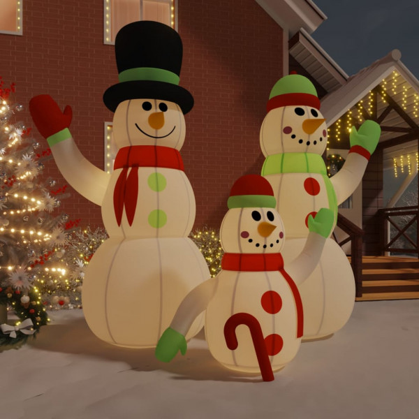 Família de bonecos de neve infláveis com LED de 500 cm D
