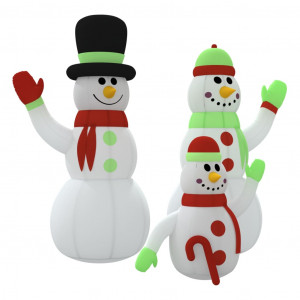 Familia de muñecos de nieve inflables con LED 360 cm D