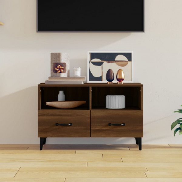 Mobiliário para TV madeira contraplacada carvalho marrom 80x36x50 cm D