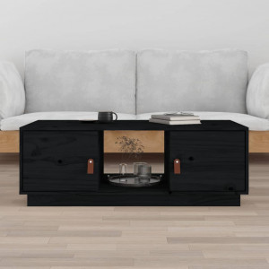 Mesa de centro de madera maciza de pino negro 100x50x35 cm D