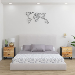 Mesitas de noche 2 uds madera maciza de mango 40x33x46 cm D
