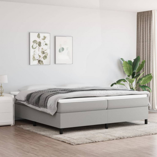 Estructura de cama box spring tela gris claro 200x200 cm D