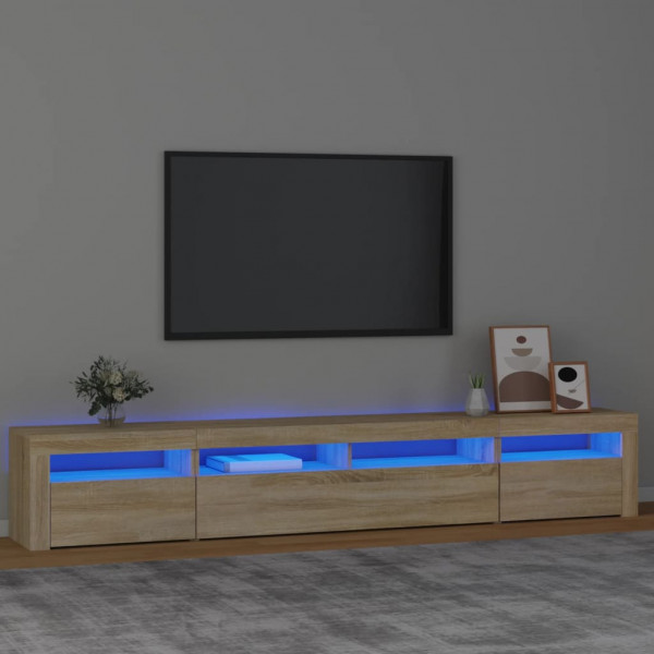 Móvel de TV com luzes LED carvalho Sonoma 240x35x40 cm D
