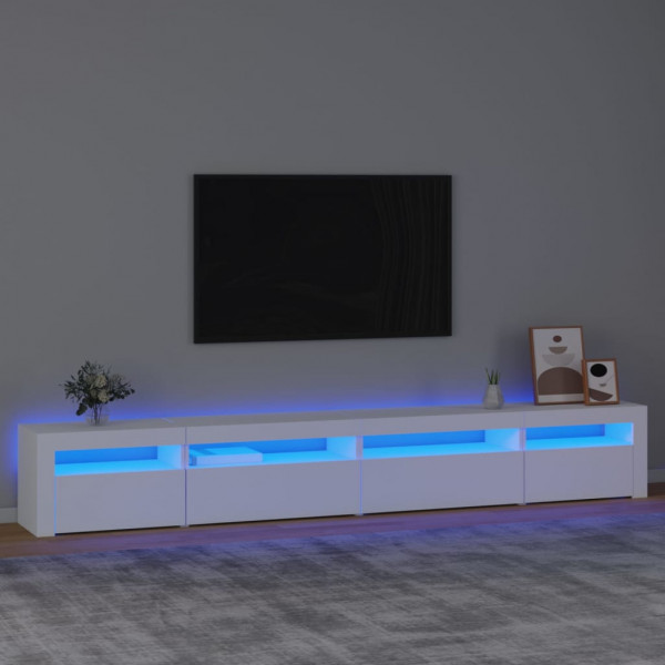 Mobiliário de televisão com luzes LED brancas 270x35x40 cm D