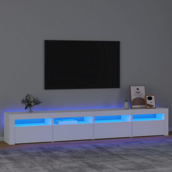 Móvel de TV com luzes LED brancas 240x35x40 cm D