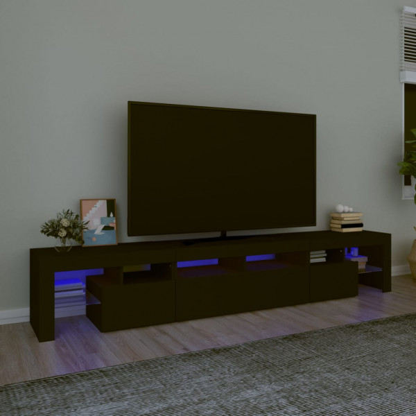 Mueble de TV con luces LED Negro 230x36.5x40 cm D