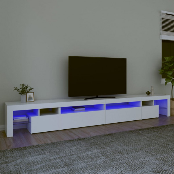 Mueble de TV con luces LED blanco 290x36.5x40 cm D