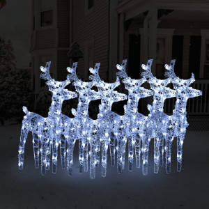 Rena de Natal 6 Pack 240 LED Acrílico Branco Frio D