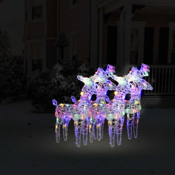 Renos de Navidad 4 unidades 160 LED acrílico multicolor D