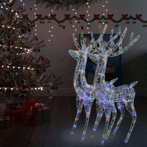 Rena de Natal acrílica 250 LED 2 peças multicolor 180 cm D