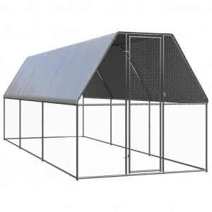 Caixa de galinhas exterior de aço galvanizado 2x6x2 m D