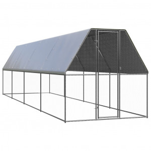 Caixa de galinhas exterior de aço galvanizado 2x8x2 m D