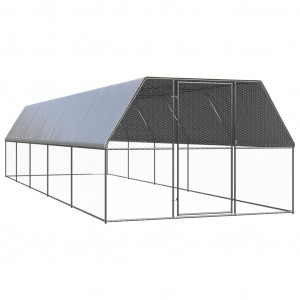 Caixa de galinhas exterior de aço galvanizado 3x10x2 m D