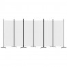 Biombo divisor de 6 paneles de tela blanco 520x180 cm 4