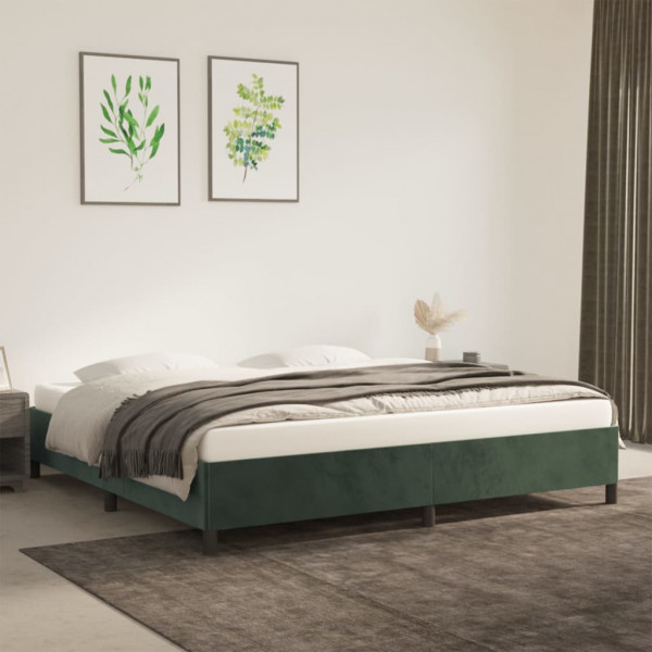 Estructura de cama de terciopelo verde 200x200 cm D