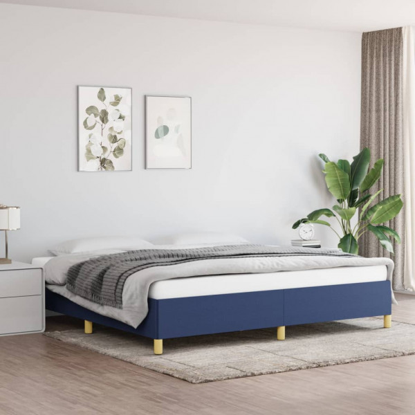 Estrutura de cama em tecido cinza taupe azul 200x200 cm D