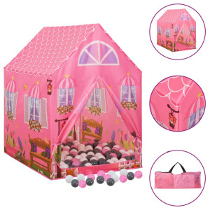 Loja de brinquedos para crianças com 250 bolas rosas 69x94x104 cm D