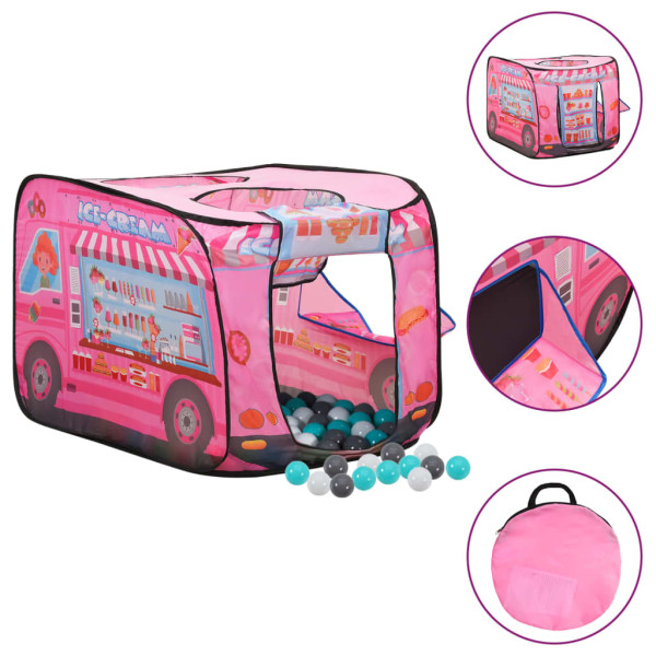 Tienda de juegos para niños con 250 bolas rosa 70x112x70 cm D