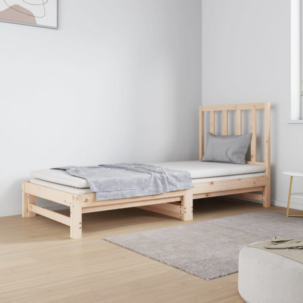 Sofá cama removível madeira maciça de pinho 2x(90x190) cm D