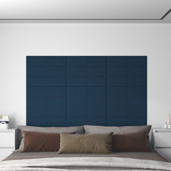 Painéis de parede 12 unidades Velvet azul 60x15 cm 1,08 m² D