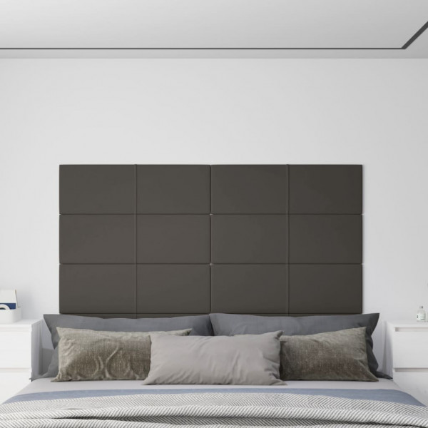 Paneles de pared 12 uds terciopelo gris oscuro 90x30 cm 3.24 m² D