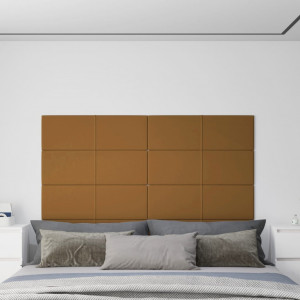 Paneles de pared 12 uds terciopelo marrón 90x30 cm 3.24 m² D