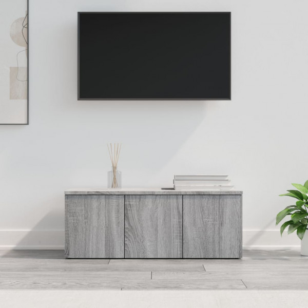 Mobiliário de TV madeira revestida cinza Sonoma 80x34x30 cm D