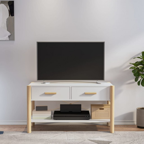 Mueble para TV madera contrachapada blanco 82x38x45 cm D