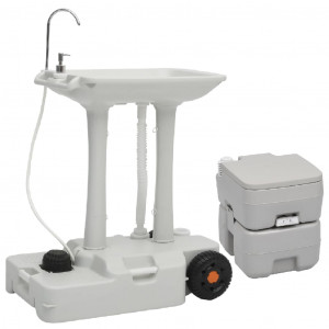 Juego de inodoro con lavabo portátil para camping D