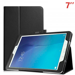 Fundação COOL para Samsung Galaxy Tab A7 (2016) T280 / T285 Polipiel Preto 7 polegadas D