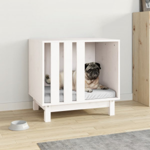 Casa para cães madeira maciça de pinho branco 60x45x57 cm D