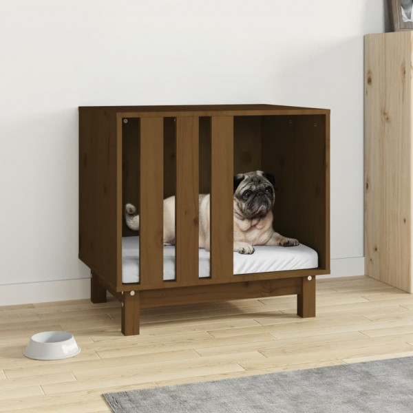 Cama para cães madeira maciça pinho marrom mel 60x45x57 cm D