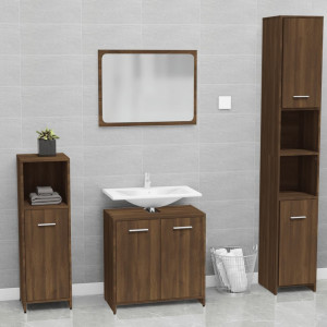 Set de muebles de baño madera contrachapada marrón roble D