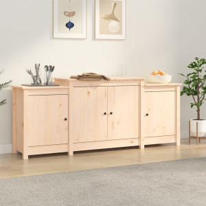 Aparador de madera maciza de pino 164x37x68 cm D