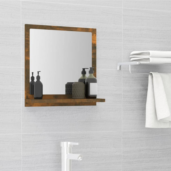 Espelho de casa de banho madeira contraplacada carvalho fumado 40x10.5x37 cm D