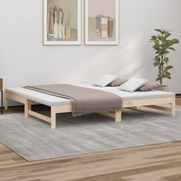 Sofá cama removível madeira maciça de pinho 2x100x200 cm D