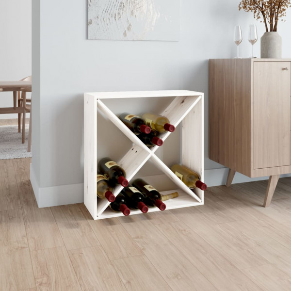 Garrafeira em madeira maciça de pinho branco 62x25x62 cm D